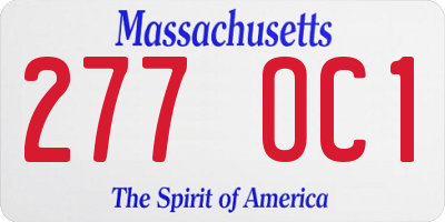MA license plate 277OC1