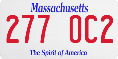 MA license plate 277OC2