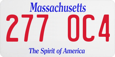 MA license plate 277OC4
