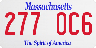MA license plate 277OC6