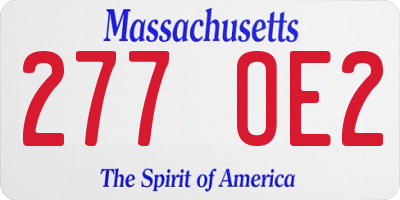 MA license plate 277OE2