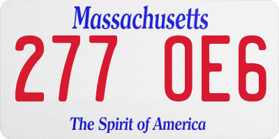 MA license plate 277OE6