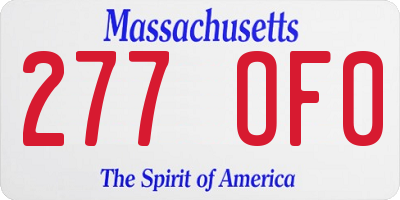 MA license plate 277OF0