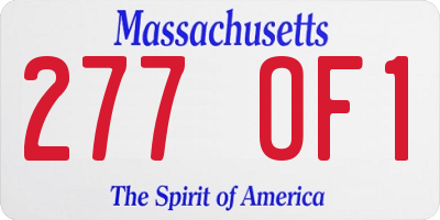 MA license plate 277OF1