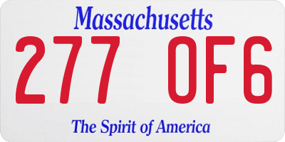 MA license plate 277OF6