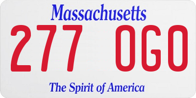 MA license plate 277OG0