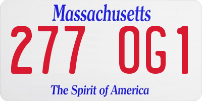 MA license plate 277OG1