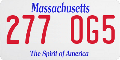 MA license plate 277OG5