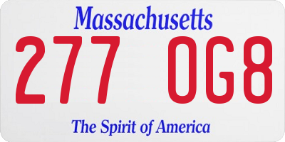 MA license plate 277OG8