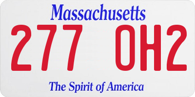 MA license plate 277OH2