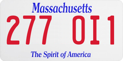 MA license plate 277OI1