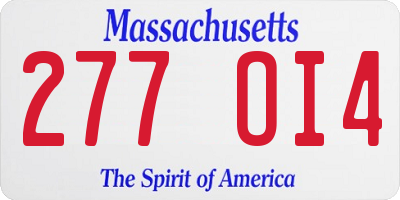 MA license plate 277OI4