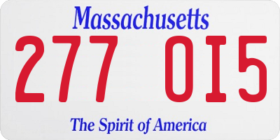 MA license plate 277OI5