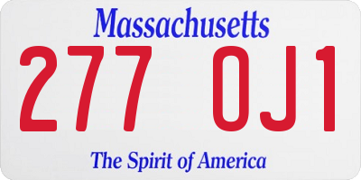 MA license plate 277OJ1