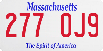 MA license plate 277OJ9