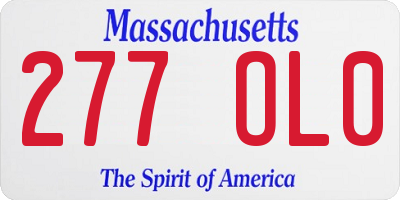 MA license plate 277OL0