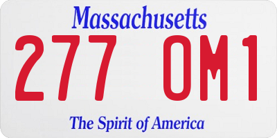 MA license plate 277OM1