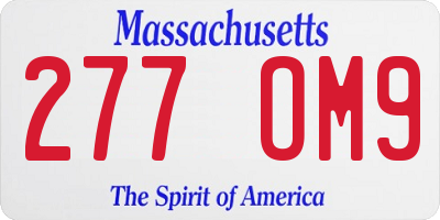 MA license plate 277OM9