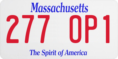 MA license plate 277OP1