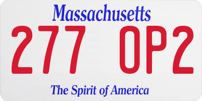 MA license plate 277OP2