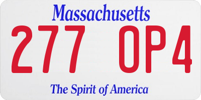 MA license plate 277OP4
