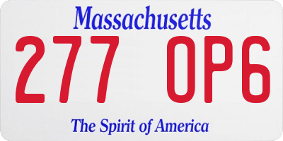 MA license plate 277OP6