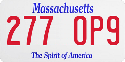 MA license plate 277OP9