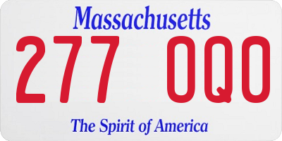 MA license plate 277OQ0