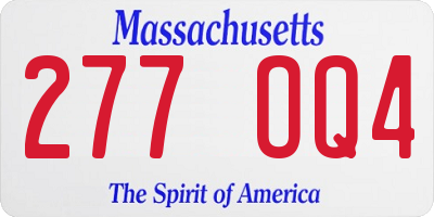 MA license plate 277OQ4
