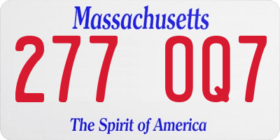 MA license plate 277OQ7