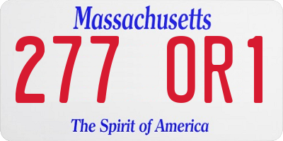 MA license plate 277OR1