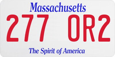 MA license plate 277OR2