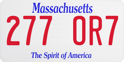 MA license plate 277OR7