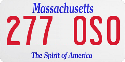 MA license plate 277OS0