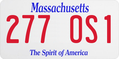MA license plate 277OS1