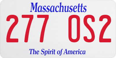 MA license plate 277OS2