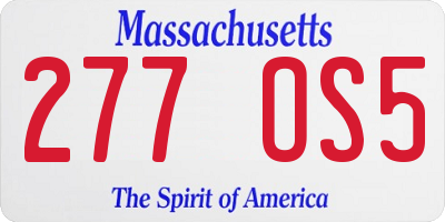 MA license plate 277OS5