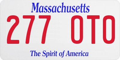 MA license plate 277OT0