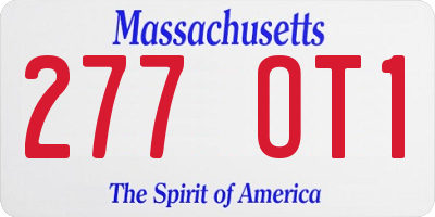 MA license plate 277OT1
