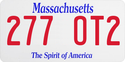 MA license plate 277OT2