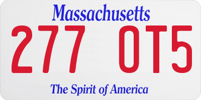 MA license plate 277OT5