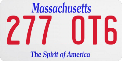 MA license plate 277OT6