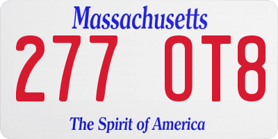 MA license plate 277OT8