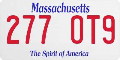MA license plate 277OT9