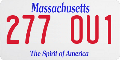 MA license plate 277OU1