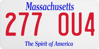 MA license plate 277OU4