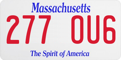 MA license plate 277OU6