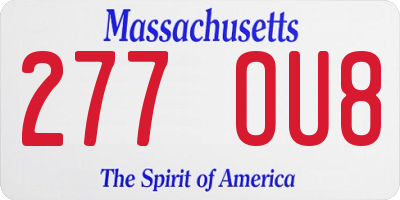 MA license plate 277OU8
