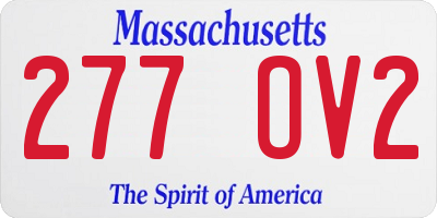 MA license plate 277OV2