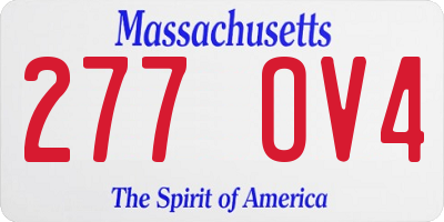 MA license plate 277OV4